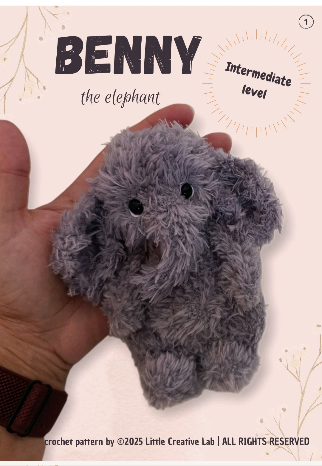 Benny the Elephant - Crochet Amigurumi Pattern