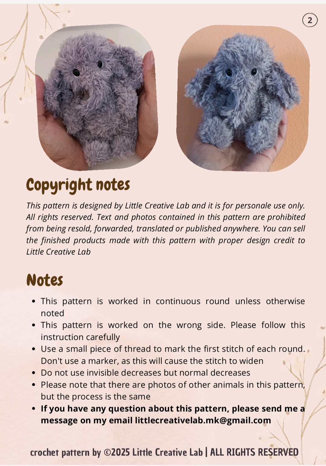 Benny the Elephant - Crochet Amigurumi Pattern